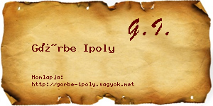 Görbe Ipoly névjegykártya